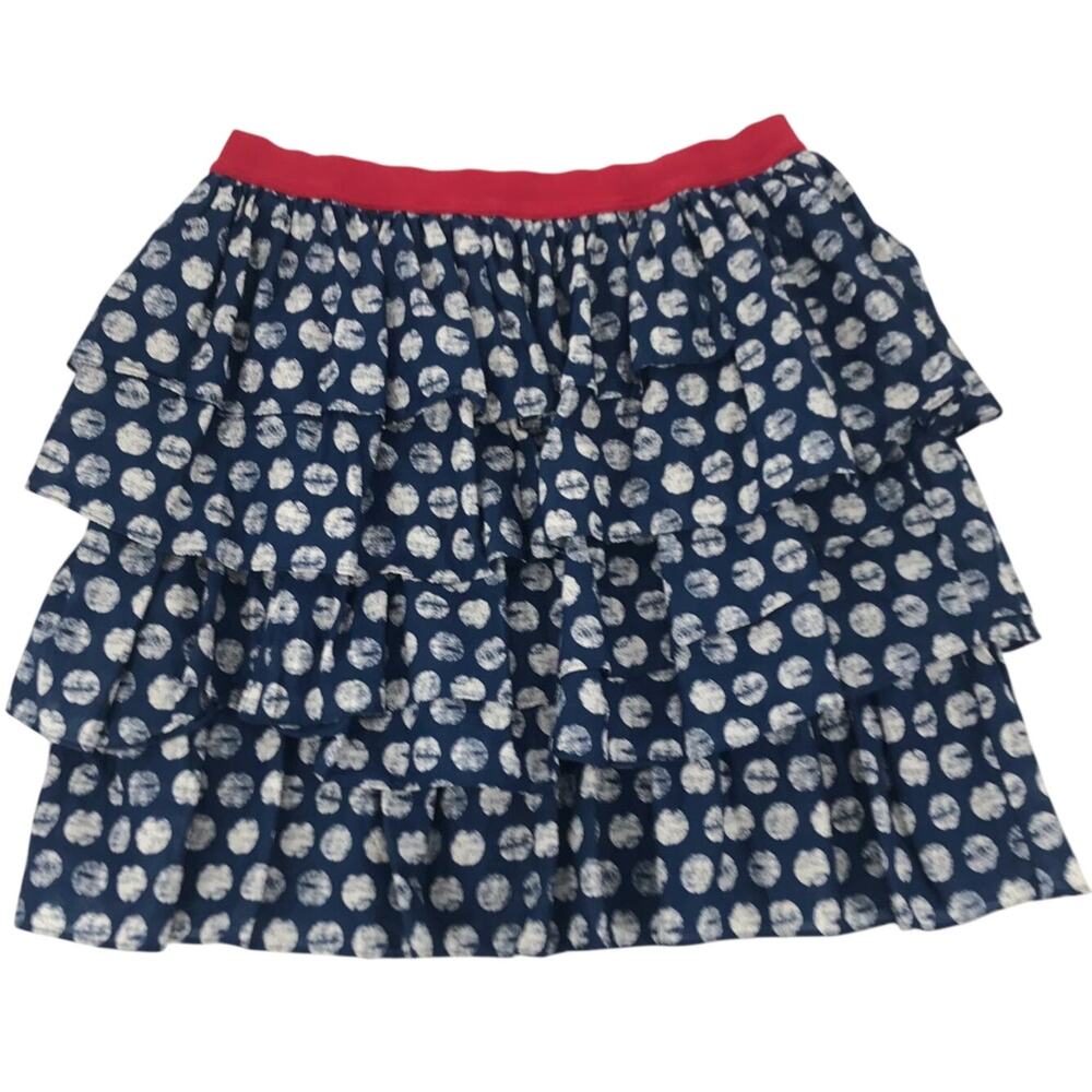 Lane Bryant Blue Polka Ruffle Tiered Mini Skirt Size 14/16